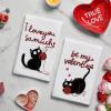 Artoid Mode Black Cats Ball Love Hearts Valentine’s Kitchen Towels Dish Towels, 18×26 Inch Anniversary Wedding Decoration Cleaning Set of 2