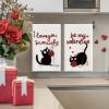 Artoid Mode Black Cats Ball Love Hearts Valentine’s Kitchen Towels Dish Towels, 18×26 Inch Anniversary Wedding Decoration Cleaning Set of 2