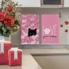 Artoid Mode Black Cats Pink Hearts Paw Print Valentine’s Kitchen Towels Dish Towels, 18×26 Inch Anniversary Wedding Decoration Cleaning Set of 4(Pink)