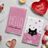 Artoid Mode Black Cats Pink Hearts Paw Print Valentine’s Kitchen Towels Dish Towels, 18×26 Inch Anniversary Wedding Decoration Cleaning Set of 4(Pink)