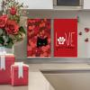 Artoid Mode Black Cats Pink Hearts Paw Print Valentine’s Kitchen Towels Dish Towels, 18×26 Inch Anniversary Wedding Decoration Cleaning Set of 4(Red)