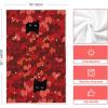 Artoid Mode Black Cats Pink Hearts Paw Print Valentine’s Kitchen Towels Dish Towels, 18×26 Inch Anniversary Wedding Decoration Cleaning Set of 4(Red)