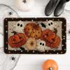 Artoid Mode Black Ghost Spooky Jack-O’-Lantern Pumpkin Halloween Doormat, Low-Profile Switch Rug Door Home Decor Mat Floor Mat for Indoor Outdoor 17×29 Inch(Black)