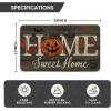 Artoid Mode Black Home Sweet Home Jack-O’-Lantern Pumpkin Halloween Doormat, Low-Profile Switch Rug Door Home Decor Mat Floor Mat for Indoor Outdoor 17×29 Inch(Black)
