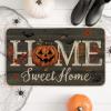 Artoid Mode Black Home Sweet Home Jack-O’-Lantern Pumpkin Halloween Doormat, Low-Profile Switch Rug Door Home Decor Mat Floor Mat for Indoor Outdoor 17×29 Inch(Black)