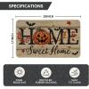 Artoid Mode Black Home Sweet Home Jack-O’-Lantern Pumpkin Halloween Doormat, Low-Profile Switch Rug Door Home Decor Mat Floor Mat for Indoor Outdoor 17×29 Inch(Brown)