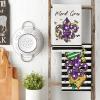 Artoid Mode Black Stripe Iris Jewelry Heart Mardi Gras Kitchen Towels Dish Towels, 18×26 Inch Farmhouse Decoration Hand Towels Set of 2