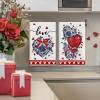 Artoid Mode Blue Porcelain Bowknot Love Heart Valentine’s Kitchen Towels Dish Towels, 18×26 Inch Anniversary Wedding Decoration Cleaning Set of 2