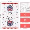 Artoid Mode Blue Porcelain Bowknot Love Heart Valentine’s Kitchen Towels Dish Towels, 18×26 Inch Anniversary Wedding Decoration Cleaning Set of 2
