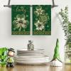 Artoid Mode Brown Lace Clover Shamrock St.Patrick’s Day Kitchen Dish Towels, 18×26 Inch Farmhouse Holiday Spring Decoration Cleaning Set of 2(Dark Green)
