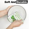 Artoid Mode Buffalo Plaid Clover Shamrock St.Patrick’s Day Kitchen Towels Dish Towels, 18×26 Inch Farmhouse Holiday Decoration Cleaning Set of 2(Light Green)