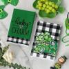 Artoid Mode Buffalo Plaid Shamrocks Lucky Truck St. Patrick’s Day Kitchen Towels Dish Towels, 18×26 Inch Seasonal Spring Decoration Hand Towels Set of 4
