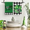 Artoid Mode Buffalo Plaid Shamrocks Lucky Truck St. Patrick’s Day Kitchen Towels Dish Towels, 18×26 Inch Seasonal Spring Decoration Hand Towels Set of 4