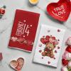 Artoid Mode Checkered Design Rose Basket Love Heart Bear Valentine’s Kitchen Towels Dish Towels, 18×26 Inch Wedding Decoration Cleaning Set of 4