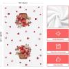 Artoid Mode Checkered Design Rose Basket Love Heart Bear Valentine’s Kitchen Towels Dish Towels, 18×26 Inch Wedding Decoration Cleaning Set of 4