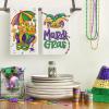 Artoid Mode Crown Mask Iris Umbrella Hats Mardi Gras Kitchen Towels Dish Towels, 18×26 Inch Farmhouse Decoration Cleaning Set of 2
