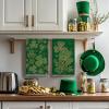 Artoid Mode Dark Green Checkered Clover Shamrock St.Patrick’s Day Kitchen Dish Towels, 18×26 Inch Farmhouse Holiday Decoration Cleaning Set of 2