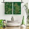 Artoid Mode Dark Green Checkered Clover Shamrock St.Patrick’s Day Kitchen Dish Towels, 18×26 Inch Farmhouse Holiday Decoration Cleaning Set of 2