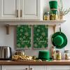 Artoid Mode Dark Green Lucky Clover Shamrock St.Patrick’s Day Kitchen Dish Towels, 18×26 Inch Farmhouse Holiday Spring Decoration Cleaning Set of 2