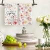 Artoid Mode Floral Vase Bow Tie Hello Spring Kitchen Towels Dish Towels, 18×26 Inch Farmhouse Summer Decoration Cleaning Set of 4