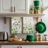 Artoid Mode Flower Clover Shamrock St.Patrick’s Day Kitchen Dish Towels, 18×26 Inch Farmhouse Holiday Spring Decoration Cleaning Set of 2