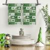Artoid Mode Green Checkered Clover Shamrock St.Patrick’s Day Kitchen Dish Towels, 18×26 Inch Farmhouse Holiday Spring Decoration Cleaning Set of 2