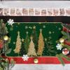 Artoid Mode Green Snowflakes Xmas Trees Christmas Doormat, Winter Low-Profile Switch Rug Home Decor Door Mat Floor Mat for Outdoor Indoor 17×29 Inch(Green)