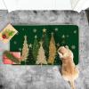 Artoid Mode Green Snowflakes Xmas Trees Christmas Doormat, Winter Low-Profile Switch Rug Home Decor Door Mat Floor Mat for Outdoor Indoor 17×29 Inch(Green)
