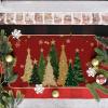 Artoid Mode Green Snowflakes Xmas Trees Christmas Doormat, Winter Low-Profile Switch Rug Home Decor Door Mat Floor Mat for Outdoor Indoor 17×29 Inch(Red)