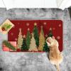 Artoid Mode Green Snowflakes Xmas Trees Christmas Doormat, Winter Low-Profile Switch Rug Home Decor Door Mat Floor Mat for Outdoor Indoor 17×29 Inch(Red)