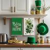 Artoid Mode Heart Shamrock Flowers Bless Home St. Patrick’s Day Kitchen Towels Dish Towels, 18×26 Inch Farmhouse Spring Decoration Cleaning Set of 4