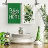 Artoid Mode Heart Shamrock Flowers Bless Home St. Patrick’s Day Kitchen Towels Dish Towels, 18×26 Inch Farmhouse Spring Decoration Cleaning Set of 4