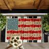 Artoid Mode Horizontal Stripe American Flag Stars Patriotic 4th of July Doormat, Memorial Day Home Decor Switch Rug Door Mat Floor Mat 17×29 Inch