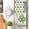 Artoid Mode Lace Polka dot Clover Shamrock St.Patrick’s Day Kitchen Dish Towels, 18×26 Inch Farmhouse Holiday Decoration Cleaning Set of 2