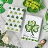 Artoid Mode Lace Polka dot Clover Shamrock St.Patrick’s Day Kitchen Dish Towels, 18×26 Inch Farmhouse Holiday Decoration Cleaning Set of 2