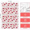 Artoid Mode Leaves Poppy Floral Love Heart Valentine’s Kitchen Towels Dish Towels, 18×26 Inch Anniversary Wedding Decoration Cleaning Set of 2