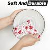 Artoid Mode Leaves Poppy Floral Love Heart Valentine’s Kitchen Towels Dish Towels, 18×26 Inch Anniversary Wedding Decoration Cleaning Set of 2