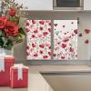 Artoid Mode Leaves Poppy Floral Love Heart Valentine’s Kitchen Towels Dish Towels, 18×26 Inch Anniversary Wedding Decoration Cleaning Set of 2