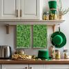 Artoid Mode Light Green Checkered Clover Shamrock St.Patrick’s Day Kitchen Dish Towels, 18×26 Inch Farmhouse Holiday Spring Decoration Cleaning Set of 2