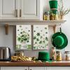 Artoid Mode Lucky Shamrock Florals Vase Stripes St. Patrick’s Day Kitchen Towels Dish Towels, 18×26 Inch Farmhouse Spring Decoration Cleaning Set of 4
