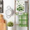 Artoid Mode Lucky Shamrock Florals Vase Stripes St. Patrick’s Day Kitchen Towels Dish Towels, 18×26 Inch Farmhouse Spring Decoration Cleaning Set of 4
