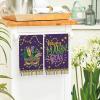 Artoid Mode Mask Iris Beads Happy Mardi Gras Kitchen Towels Dish Towels, 18×26 Inch Farmhouse Decoration Cleaning Set of 2