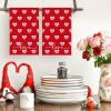 Artoid Mode Pink Candy Floss Love Heart Valentine’s Kitchen Towels Dish Towels, 18×26 Inch Anniversary Wedding Decoration Cleaning Set of 2(Red)
