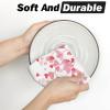 Artoid Mode Pink Love Heart Branch Valentine’s Kitchen Towels Dish Towels, 18×26 Inch Anniversary Wedding Decoration Cleaning Set of 2(Pink)
