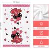 Artoid Mode Pink Polka Dot Love Heart Valentine’s Kitchen Towels Dish Towels, 18×26 Inch Wedding Anniversary Decoration Cleaning Set of 2(Pink)