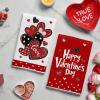 Artoid Mode Pink Polka Dot Love Heart Valentine’s Kitchen Towels Dish Towels, 18×26 Inch Wedding Anniversary Decoration Cleaning Set of 2(Red)