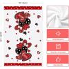 Artoid Mode Pink Polka Dot Love Heart Valentine’s Kitchen Towels Dish Towels, 18×26 Inch Wedding Anniversary Decoration Cleaning Set of 2(Red)