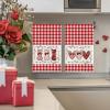 Artoid Mode Red Buffalo Plaid Love Heart Cat Valentine’s Kitchen Towels Dish Towels, 18×26 Inch Anniversary Wedding Decoration Cleaning Set of 2