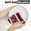 Artoid Mode Red Buffalo Plaid Love Heart Valentine’s Kitchen Towels Dish Towels, 18×26 Inch Wedding Anniversary Decoration Cleaning Set of 2