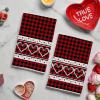 Artoid Mode Red Buffalo Plaid Love Heart Valentine’s Kitchen Towels Dish Towels, 18×26 Inch Wedding Anniversary Decoration Cleaning Set of 2